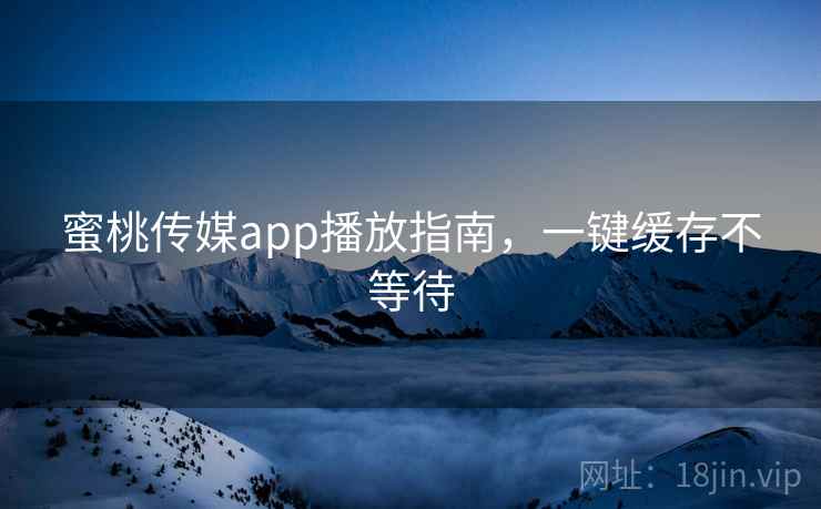 蜜桃传媒app播放指南，一键缓存不等待